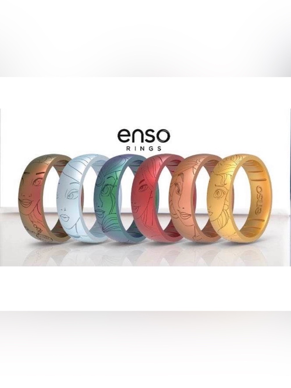 Enso Rings Disney Princess Collection (6 Ring Set) with Box Size 7
